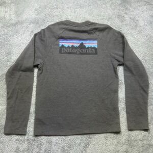 Patagonia P-6 Logo‎ Lightweight Crew Sweatshirt Men's S Gray Organic Logo 39550